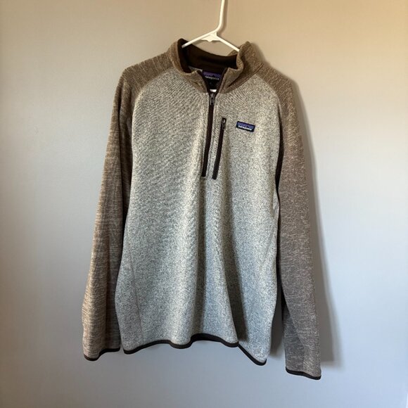 Patagonia Fleece Mens XLARGE Tan Better Sweater Jacket Pullover 1/4 Zip Top - Picture 2 of 4